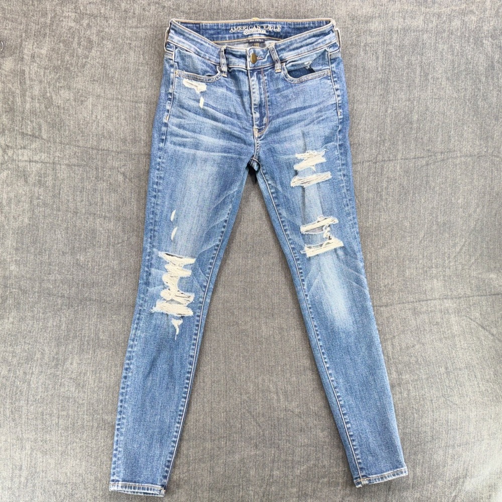 American Eagle Skinny Jeans Womens 6 Super Stretch X Med Blue Cotton